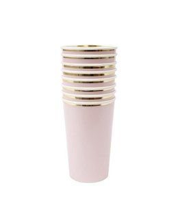 Meri Meri Highball Cups (3.375 x 5.125 x 3.375) Inches 8/pk-Dusky Pink