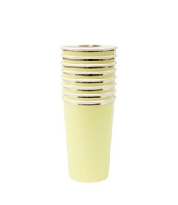 Meri Meri Highball Cups (3.375 x 5.125 x 3.375) Inches 8/pk-Pale Yellow