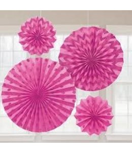 Amscan Inc. Glitter Fans 4/pk-Bright Pink