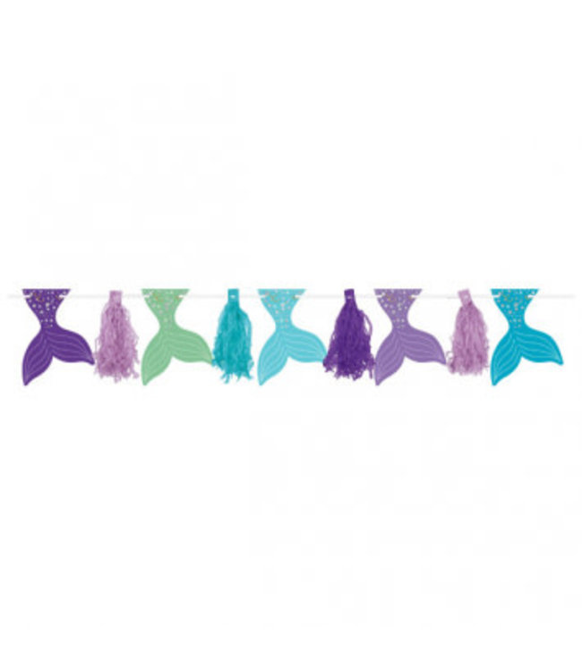 Amscan Inc. Penant Tassel Garland Glitter 10 ft-Mermaid Wishes
