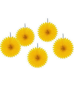 Amscan Inc. Mini Fan Deco 5/pk-Sunshine Yellow