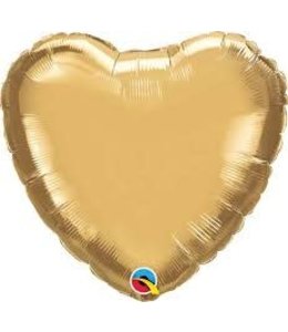 Qualatex 18 Mylar Balloon-Heart Chrome Gold