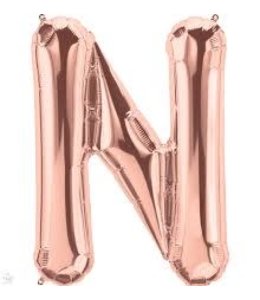 North Star Balloons 34 Inch Balloon Letter N Rose Gold