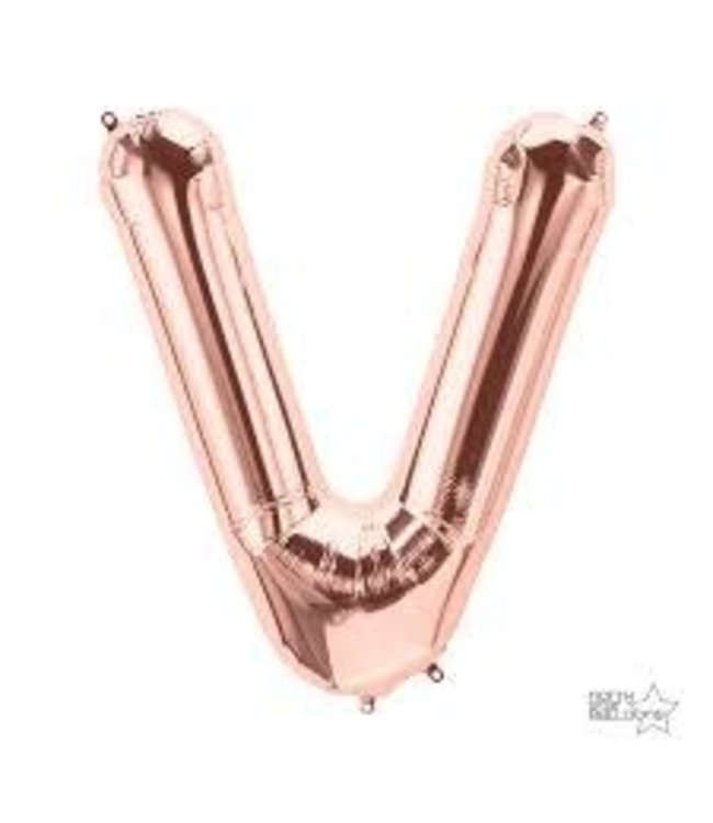 North Star Balloons 34 Inch Balloon Letter V Rose Gold