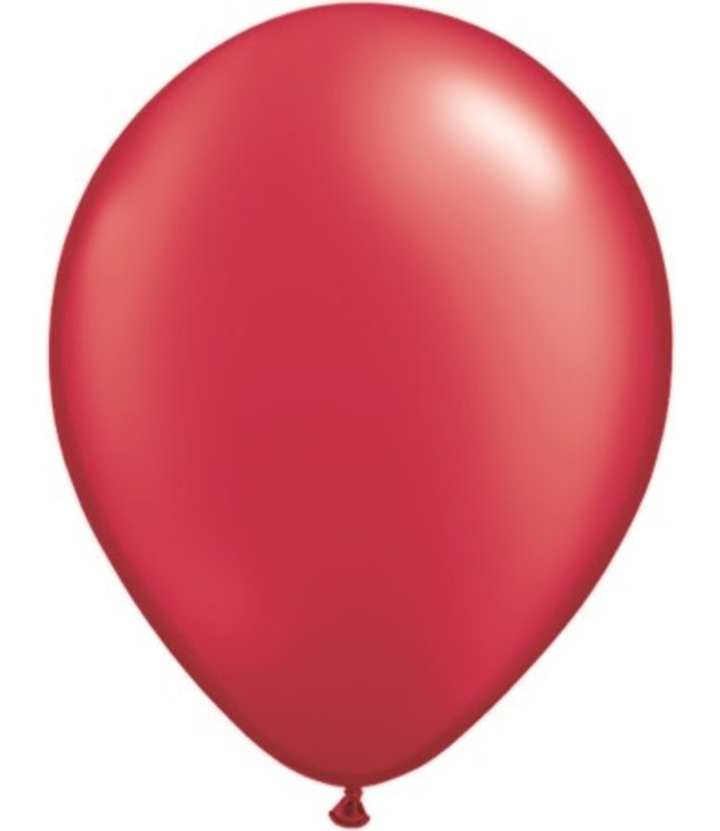 Qualatex 11'' Qualatex Pearl Latex Balloons 100 ct-Ruby Red