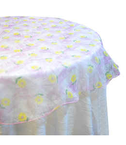 Nareg Round Table Cover 120cm-Daisies Pink