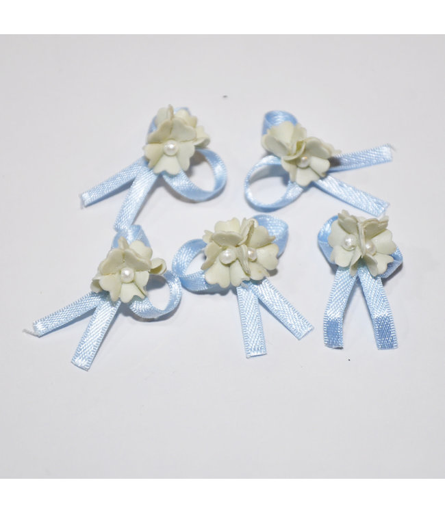 Miscellaneous Local Suppliers Mini Flower Ribbons Pack-Blue & White
