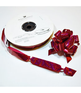 Hollywood Ribbon Pull String Bow-Shiny  Red