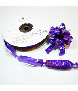 Hollywood Ribbon Pull String Holographic Bow Reel 50 Bows/Reel -Purple