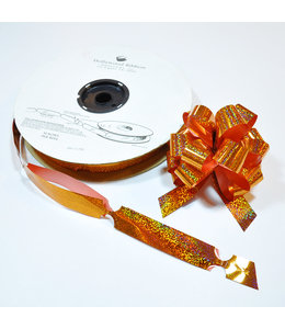 Hollywood Ribbon Pull String Bow-Shiny  Orange