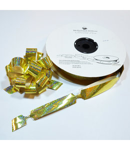 Hollywood Ribbon Pull String Holographic Bow Reel 50 Bows/Reel - Gold