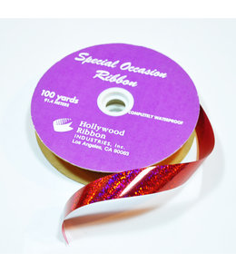 Hollywood Ribbon Holographic Ribbon Red 3/4