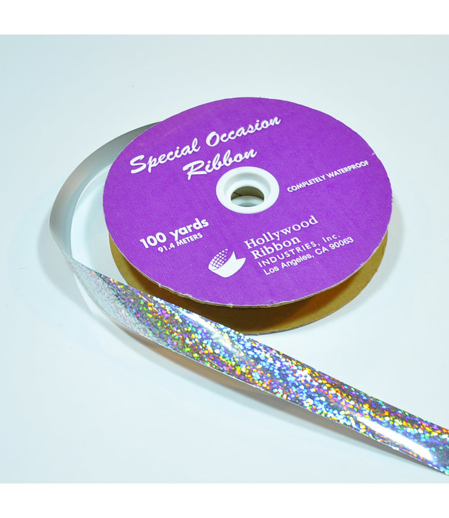 Hollywood Ribbon Holographic Ribbon Silver 1 1/4