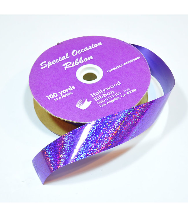 Hollywood Ribbon Holographic Ribbon Purple 1 1/4