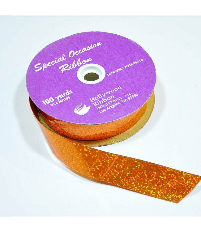 Hollywood Ribbon Holographic Ribbon Orange 1 1/4