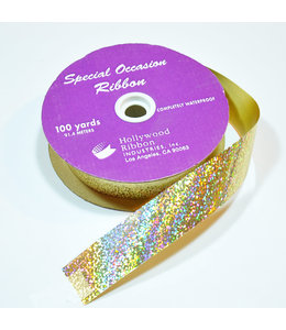 Hollywood Ribbon Holographic Ribbon Gold 1 1/4