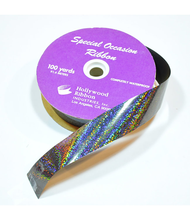 Hollywood Ribbon Holographic Ribbon Black 1 1/4