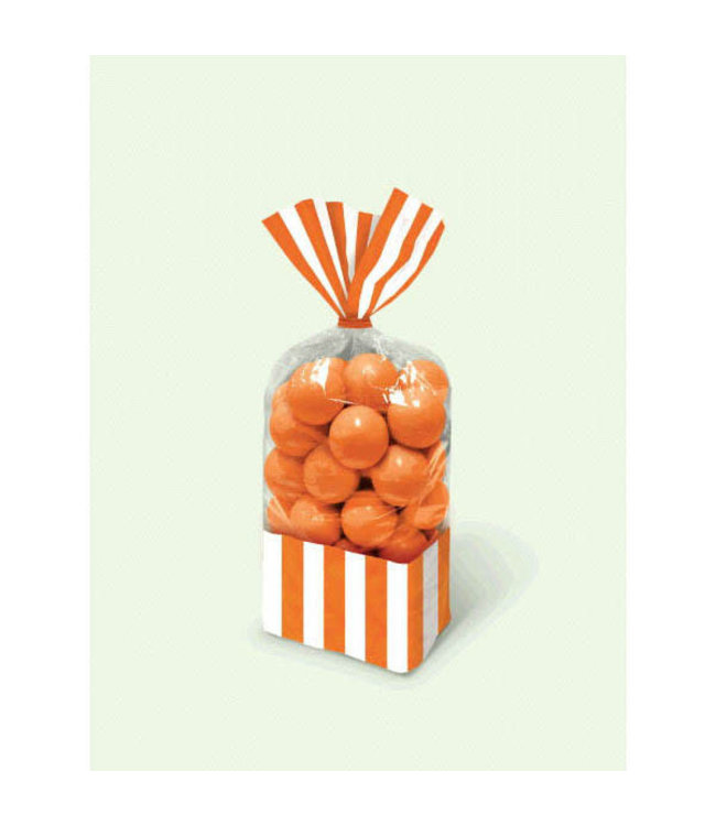 Amscan Inc. Striped Cello Party Bag 10/pk (10 3/4" x 3 3/8") - Orange Peel