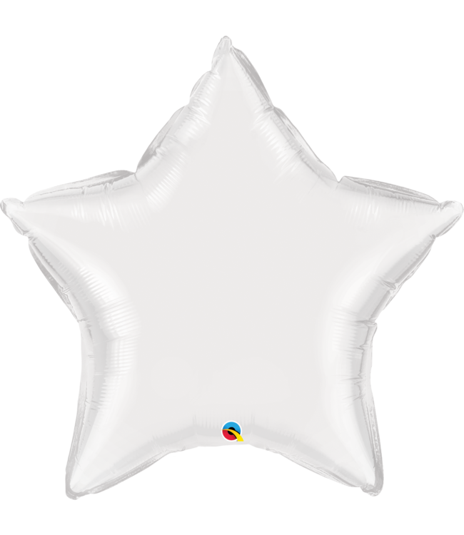 Qualatex 36" Mylar Balloon - Jimbo Star White Flat
