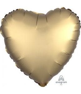 Anagram 18 Mylar Balloon-Heart Luxe Gold Sateen
