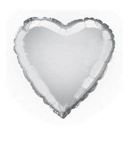Anagram 18 Mylar Balloon-Heart Metallic Silver