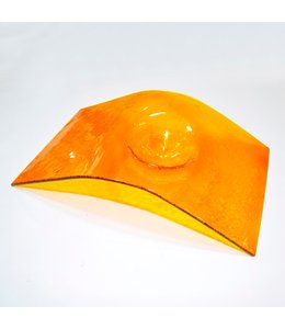 S.F. Imports Large Orange Curved Glass Plate