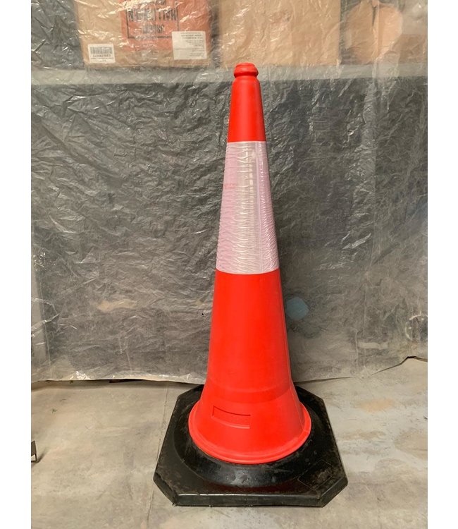 Construction Cone 1m high-White & Orange Rental