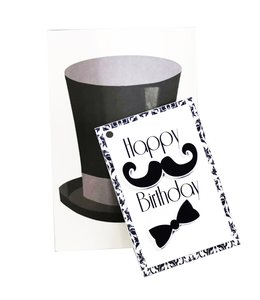 Stevie Streck Design Greeting Card-Top Hat Birthday
