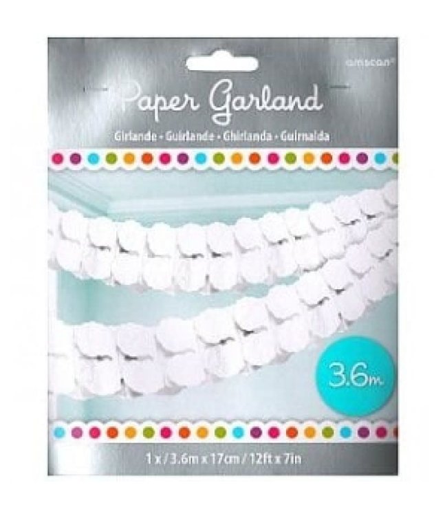 Amscan Inc. Paper Garland (360X17.7) cm-White