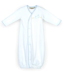 Bunnies by the Bay Gown - Bunny 0-3 Months Blue-White