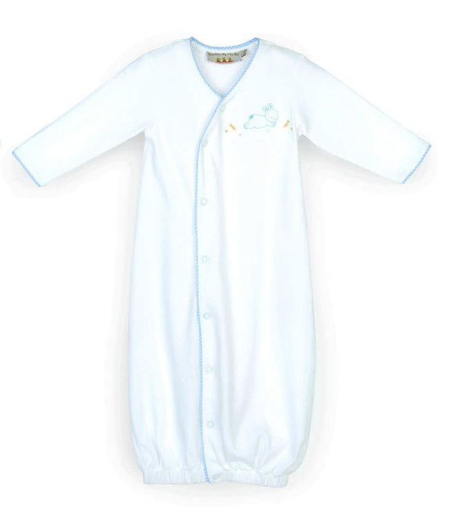 Bunnies by the Bay Gown - Bunny 0-3 Months Blue-White