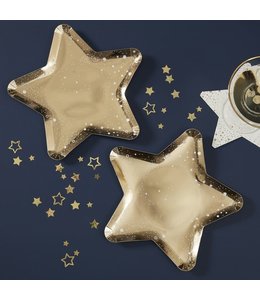 Ginger ray Plates Star Shape - Gold 8/Pk