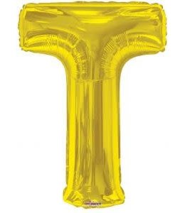 Conver 34 Inch Airfill Balloon Letter T Gold