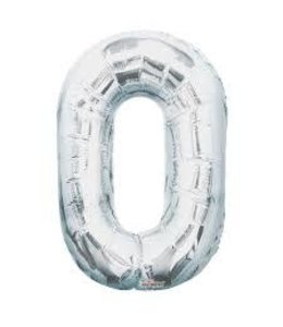 Conver 34 Inch Balloon Number 0 Silver