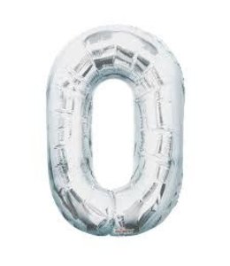 Conver 34 Inch Number Balloon 0 Silver