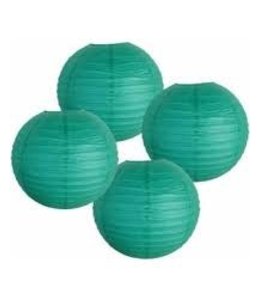 Erwin Distributing Paper Lanterns Set/3 Assorted Sizes-Green