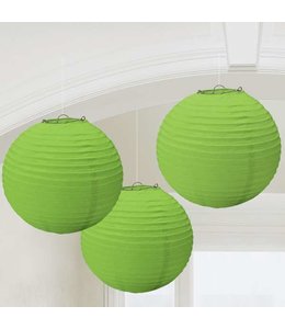 Erwin Distributing Paper Lanterns Set/3 Assorted Sizes-Kiwi Green