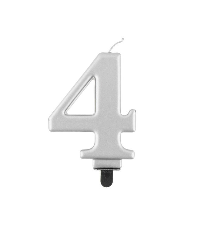Godan Candle Number 4-Silver