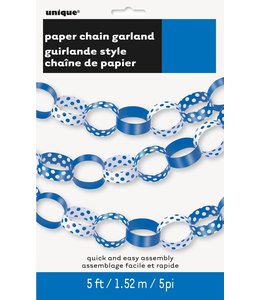 Unique Paper Chain Dots 5 ft -  Royal Blue