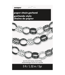 Unique Paper Chain Dots 5 ft -  Black