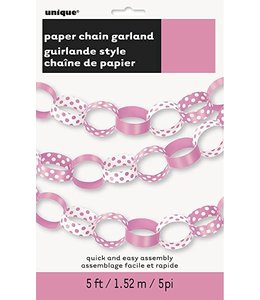 Unique Paper Chain Dots 5 ft -  Hot Pink