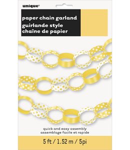 Unique Paper Chain Dots 5 ft -  Yellow