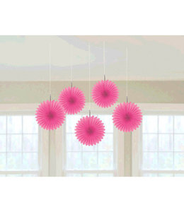 Amscan Inc. Mini Fan Deco 5 Count - Pink