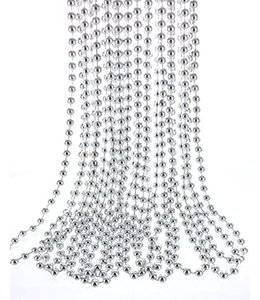 Party Time 33 Inch Bead Necklace 25/pk - Silver