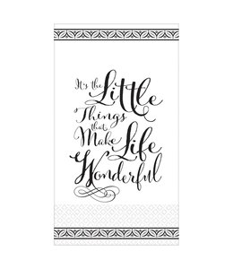 Amscan Inc. Wonderful Life Black Premium Guest Towels (8x4) Inches 16/pk