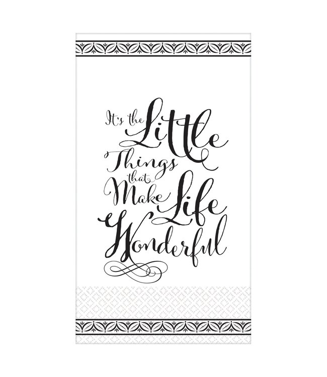 Amscan Inc. Wonderful Life Black Premium Guest Towels (8x4) Inches 16/pk