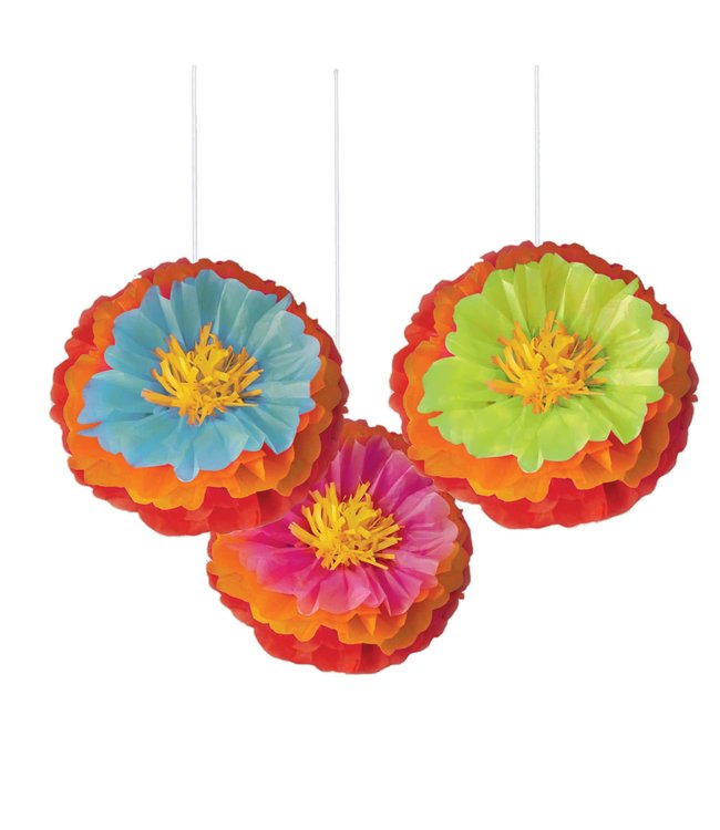 Amscan Inc. Fiesta Fluffy Flower Decoration 6/pk