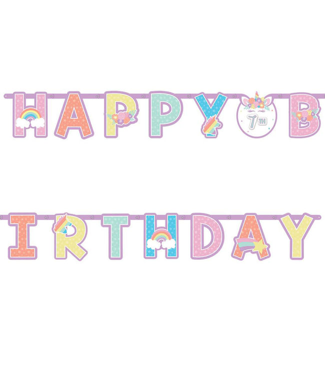 Amscan Inc. Unicorn Party Jumbo Add-An-Age Letter Banner  (10 3/4 x 10) Inches