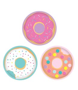 Amscan Inc. Donut Party Assorted Round Plates, 7 Inch 8/pk