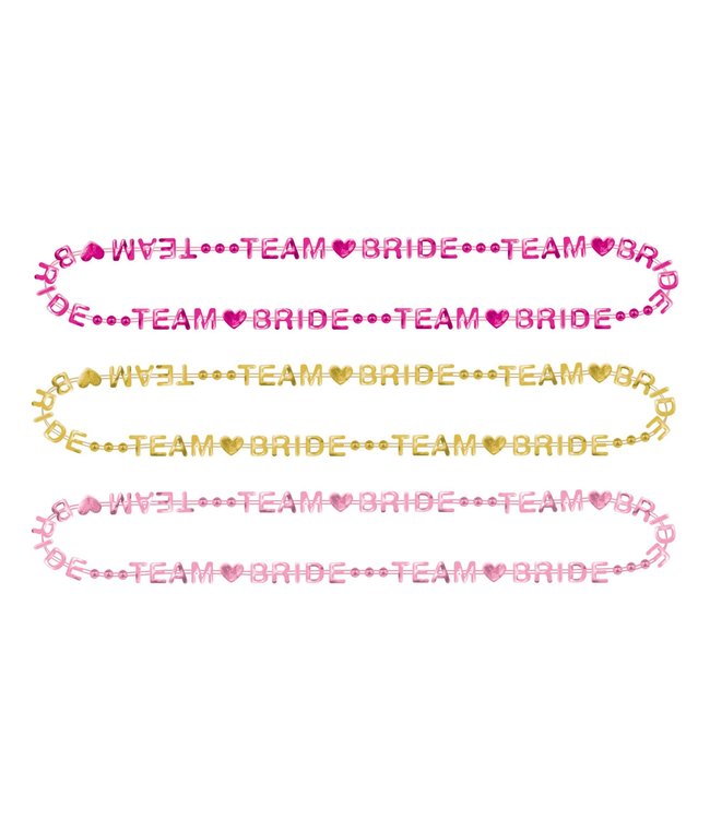 Amscan Inc. Team Bride Multipack Word Bead Necklaces 32 Inches 6/pk